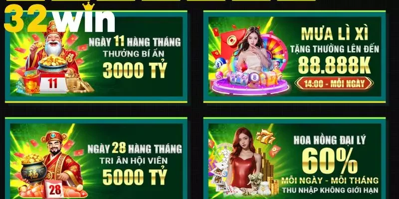Khám phá chương trình khuyến mãi 32win hấp dẫn